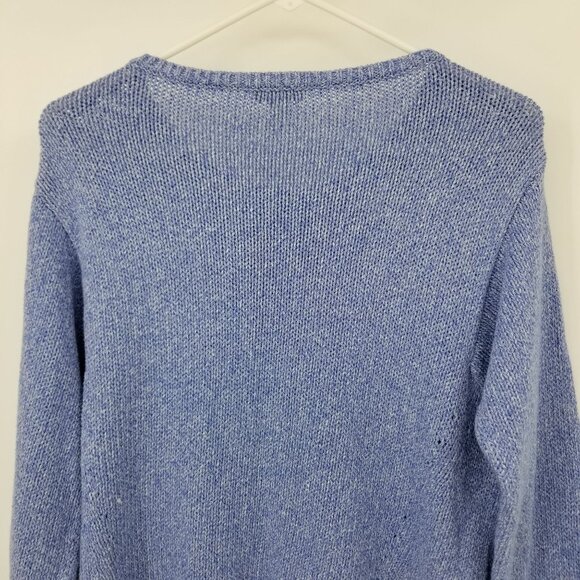J. Jill Blue Knit Women's Long Sleeved Sweater Medium Missy Coastal Minimalist - Picture 9 of 12